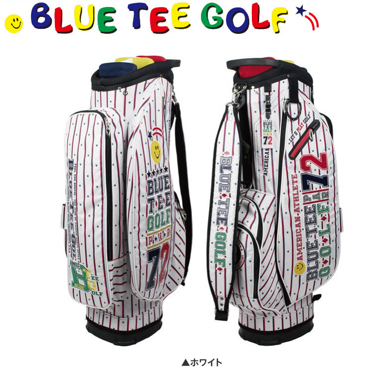 ブルーティーゴルフ ストライプ ナイロン CB-007 カート キャディバッグ BLUE TEE GOLF ゴルフバッグ【あすアト】 | アトミック ゴルフ