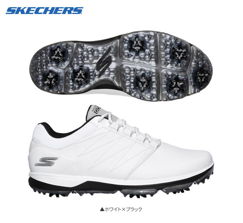 幅2e スケッチャーズ ゴルフ プロ4 ソフトスパイク ゴルフシューズ ホワイト ブラック Skechers Pro アトミックゴルフ 公式通販