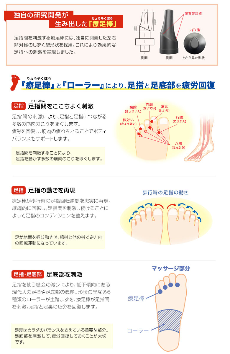 ファイテン トーケア Be 足指間 フットマッサージ器 健康器具 アトミックゴルフ 公式通販