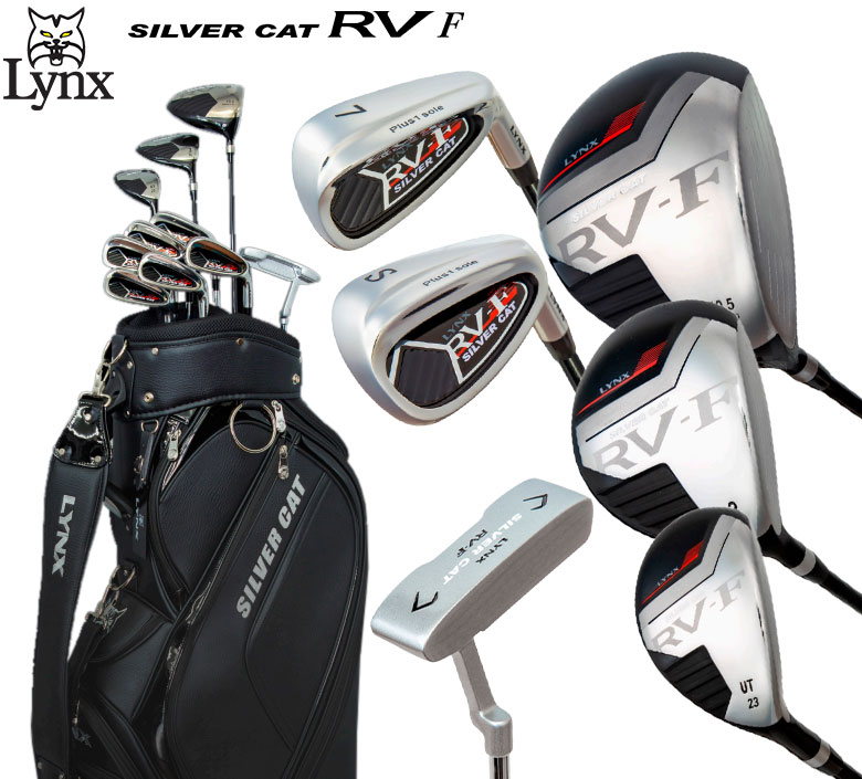 リンクス シルバーキャット RV-F クラブセット 10本組 (1W,3W,UT,6-9,P,S,PT) LYNXカーボンシャフト