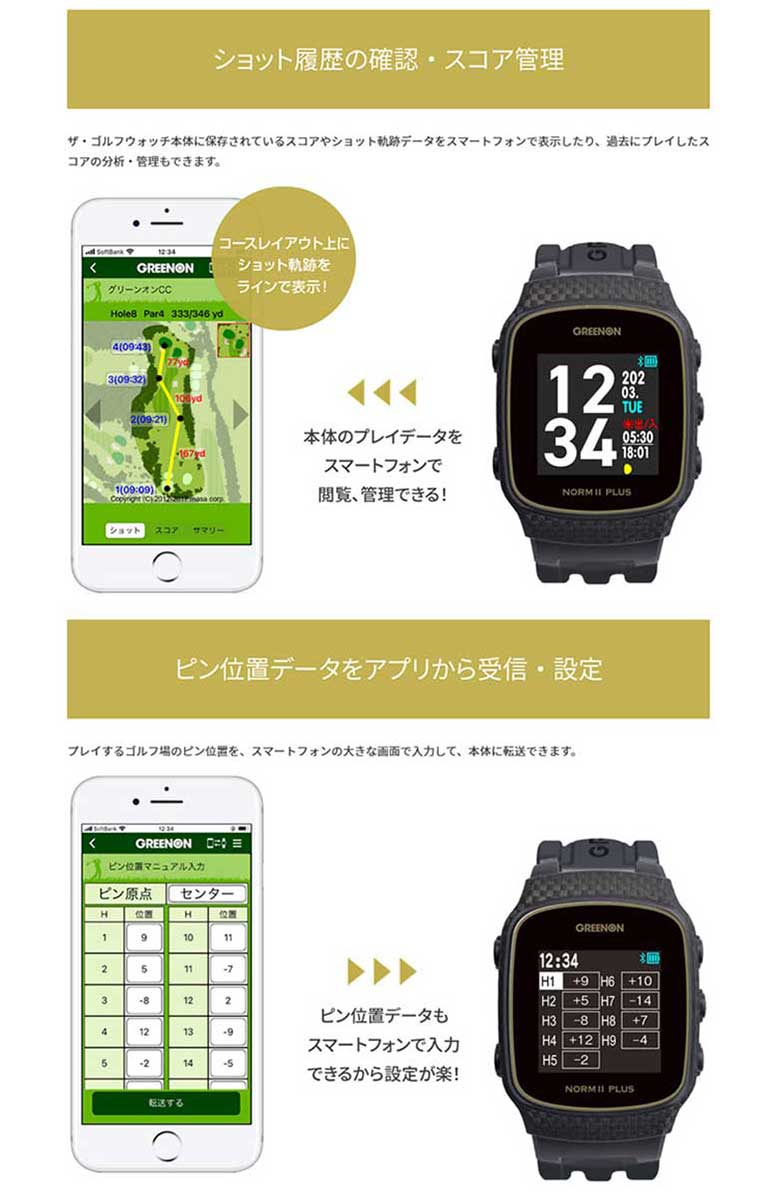 ダンロップ スリクソン×グリーンオン ザ・ゴルフウォッチ ノルムII GPS