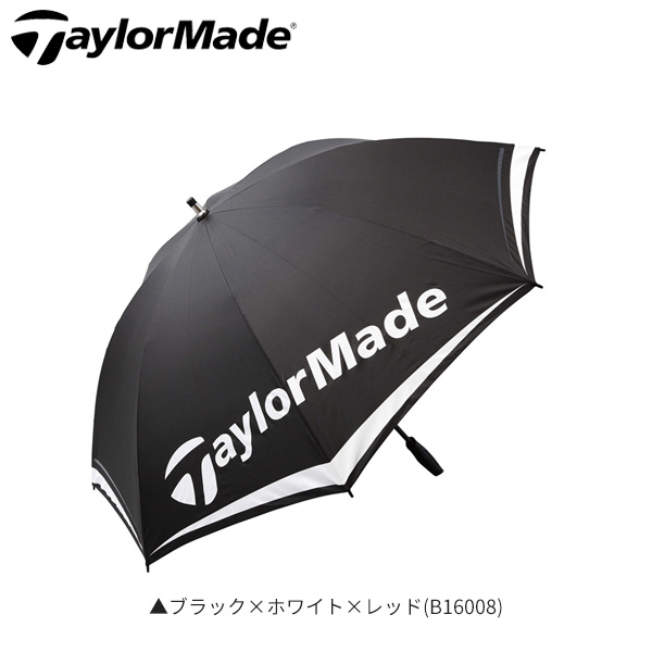 【送料無料】テーラーメイド ゴルフ シングルキャノピー LNQ94 アンブレラ ブラック×ホワイト×レッド TaylorMade 雨傘【即納】