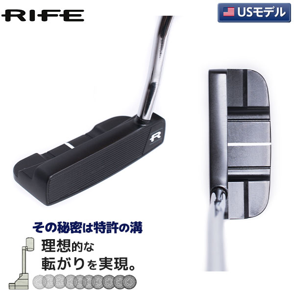 ライフ ゴルフ デュークブラックサテンパター RIFE Duke ピン型-