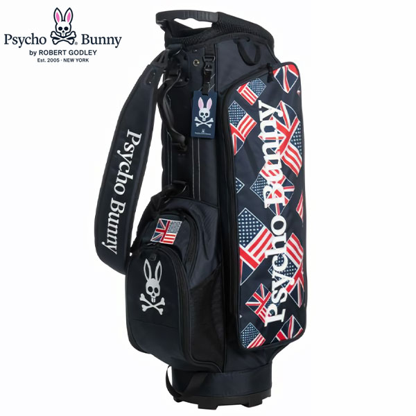 【在庫一掃】サイコバニー ゴルフ PBMG2FC5 カジュアルスポーツ カート キャディバッグ ゴルフバッグ Psycho Bunny ANGLO AMERICAN FLAG