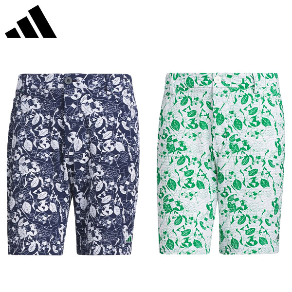 【送料無料】 アディダス ゴルフ NMJ57 PLAY GREEN サッカープリント ショート パンツ ハーフパンツ adidas