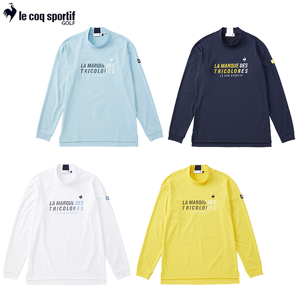 ルコック ゴルフ QGMWJB03 ストレッチフォーサー ロゴプリント 長袖 モックネック シャツ ゴルフウェア le coq sportif