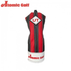 【送料無料】 アトミック ゴルフ ユーティリティ用 ストライプ ヘッドカバー レッド×ブラック 赤黒 Atomic Golf