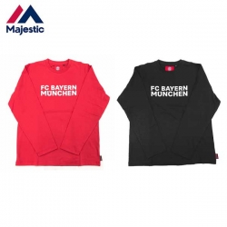 【送料無料】 マジェスティック バイエルンミュンヘン BL03-BM-1F01 長袖 Tシャツ レッド、ブラック MAJESTIC ロンT チーム公式ライセンス商品