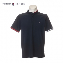 【送料無料】 トミーヒルフィガー ゴルフ THMA226 スタンドカラー半袖 モック シャツ ネイビー(30) Tommy Hilfiger