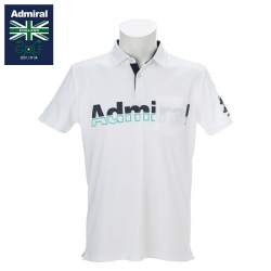 【送料無料】 アドミラル ADMA242 ロゴプリント ホリゾンタルカラー半袖 ポロシャツ ホワイト(WHT)
