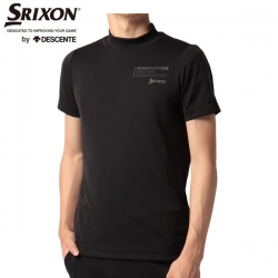 【送料無料】 デサント スリクソン RGMSJA02 タイトフィットレイヤードシャツ ゴルフウェア モックネックシャツ ブラック(BK00) DESCENTE SRIXON