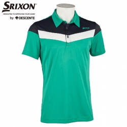 【送料無料】 デサント スリクソン RGMSJA04 カラーブロックプロモデルポロシャツ ゴルフウェア グリーン(GR00) DESCENTE SRIXON