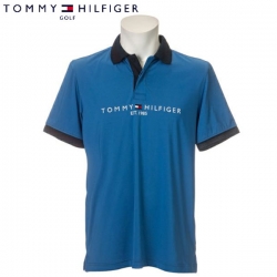 【送料無料/クリアランス】 トミーヒルフィガー THMA219 ベーシックロゴ ポロシャツ ブルー(BLU)