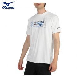 【送料無料/クリアランス】 ミズノ E2JA2043 PANAM グラフィック モックネック 半袖 シャツ ホワイト(01)