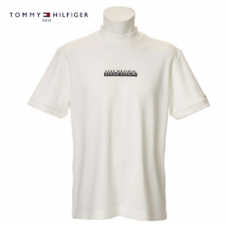 【送料無料】 トミーヒルフィガー THMA202 ロゴプリントモックネック 半袖 シャツ ホワイト