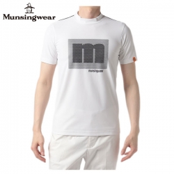 【送料無料】 マンシングウェア MEMTJA11 シャイニービッグロゴハイネック半袖 モック シャツ ホワイト(WH00)