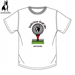 【送料無料/クリアランス】 ゴルフジャンキー GJ21004 ティーショット犬+2 半袖 Tシャツ ホワイト(1)