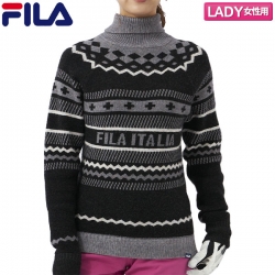 【レディース/送料無料/クリアランス】 フィラ ゴルフ 792705 タートルネック セーター ブラック(BK) FILA ゴルフウェア