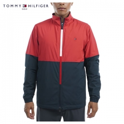 【クリアランス/送料無料】 トミーヒルフィガー ゴルフ THMA265 トリコジップ ウィンド ジャケット レッド(RED) ゴルフウェア