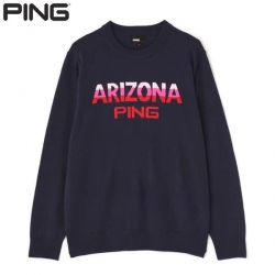 【クリアランス/送料無料】 ピン ゴルフ 2270005 ARIZONAジャガード ニット ネイビー(120) PING ゴルフウェア
