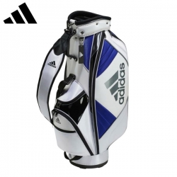 アディダス ゴルフ 軽量 マストハブ MBF64 カート キャディバッグ ホワイト×ブルー(HT6816) adidas ゴルフバッグ