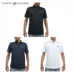 【送料無料】 トミーヒルフィガー ゴルフ THMA314 ブラインドロゴ ジャガード 台衿付 半袖 ポロシャツ ゴルフウェア