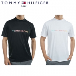 【送料無料】 トミーヒルフィガー ゴルフ THMA327 グラデーションロゴ モックネック 半袖 シャツ ゴルフウェア
