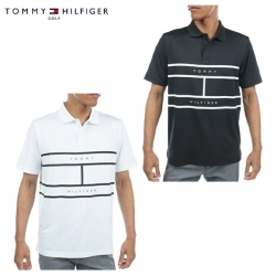 【送料無料】 トミーヒルフィガー ゴルフ THMA339 フラッグプリント ポロシャツ 半袖 ゴルフウェア