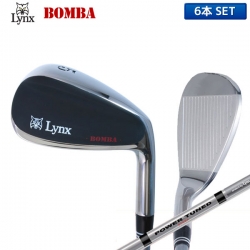 【ブラックカラー】 リンクス ゴルフ ボンバ アイアンセット 6本組 (5-P) POWERTUNED カーボンシャフト LYNX BOMBA